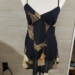Morgan Taylor Intimates Black Slip With Lilies (S) Vintage